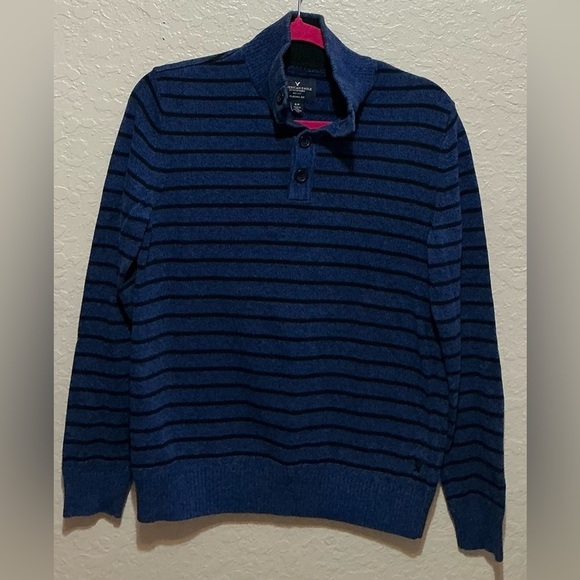 American Eagle Men's Classic Fit Polo Long Sleeve Sweater - Picture 2 of 9